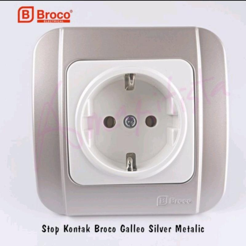BROCO IB STOP KONTAK ARDE GALLEO SILVER METALIC INBOW SOCKET OUTLET ...