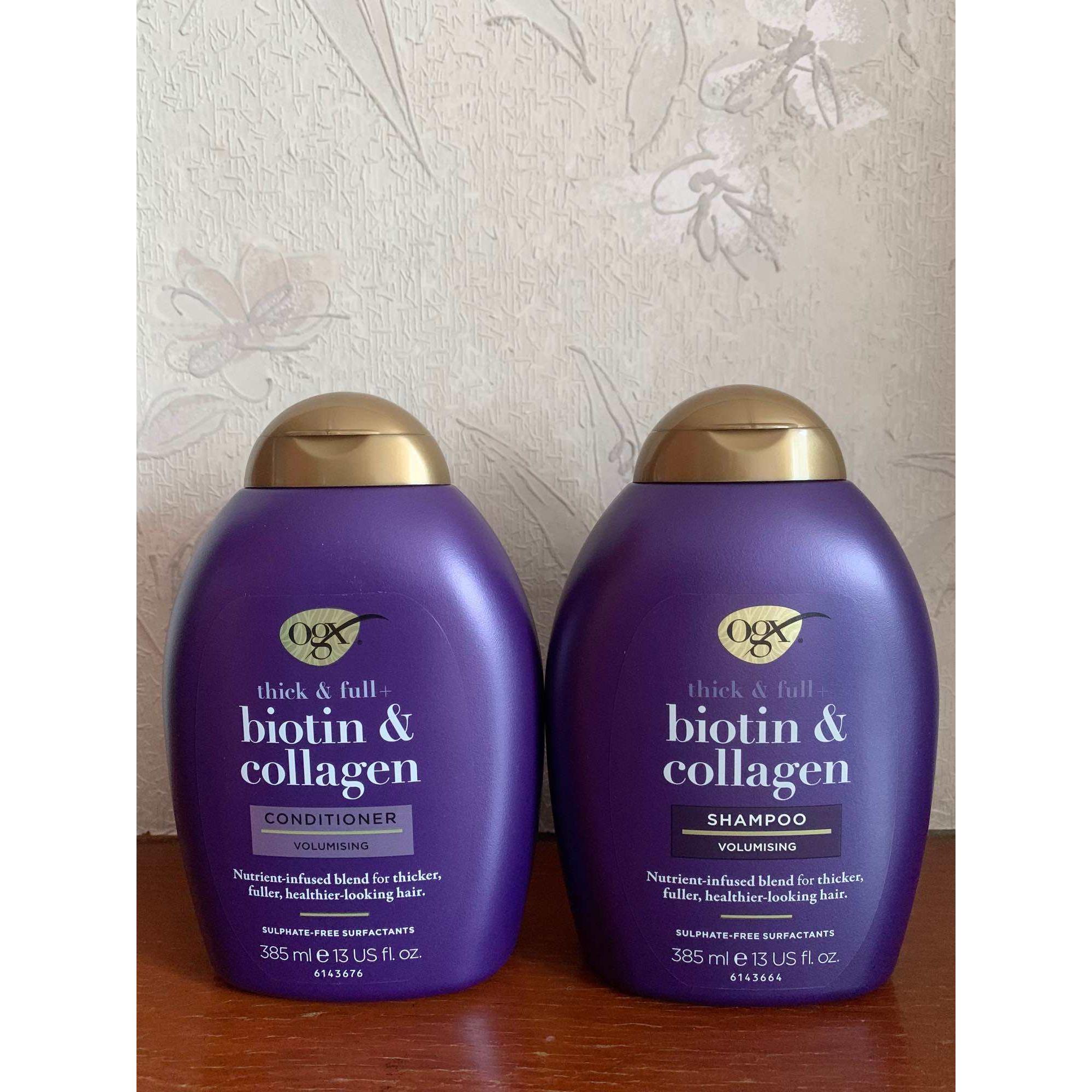 OGX shampoo and conditioner สูตร Biotin and Collagen ขนาด 385ml