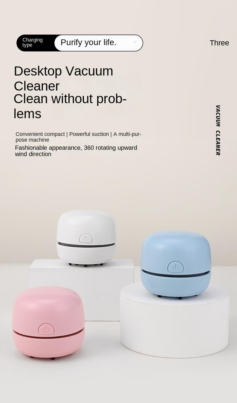 Product Introduction of Cross-Border New Arrival Desktop Vacuum Cleaner Portable Mute Efficient Dust Collection Student Keyboard Pencil Scraps Eraser Cleaner 0