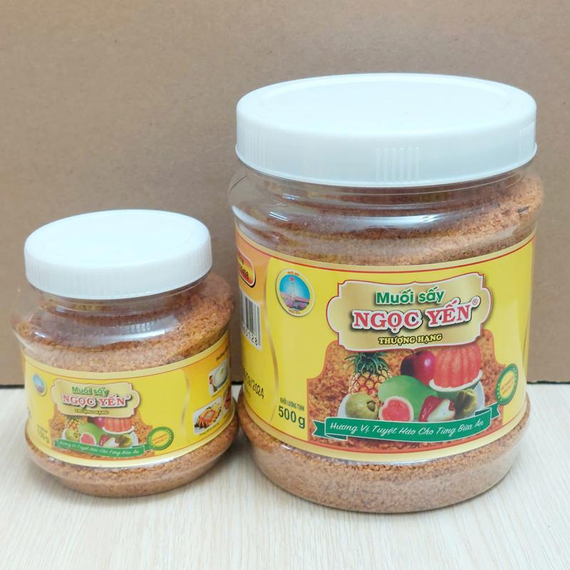 Muối sấy Ngọc Yến chấm trái cây, làm gia vị nấu ăn keo 150gr, hũ 500gr
