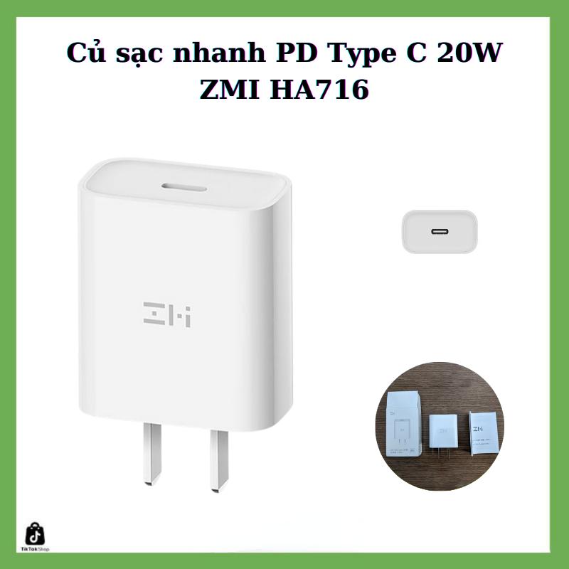 Củ sạc PD Type C 20W ZMI HA716 chuẩn PD 3.0 Bộ Sạc Nhanh