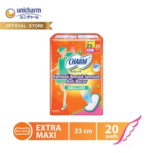 Charm Pembalut Body Fit Extra Maxi 23cm Non Wing 20 pads