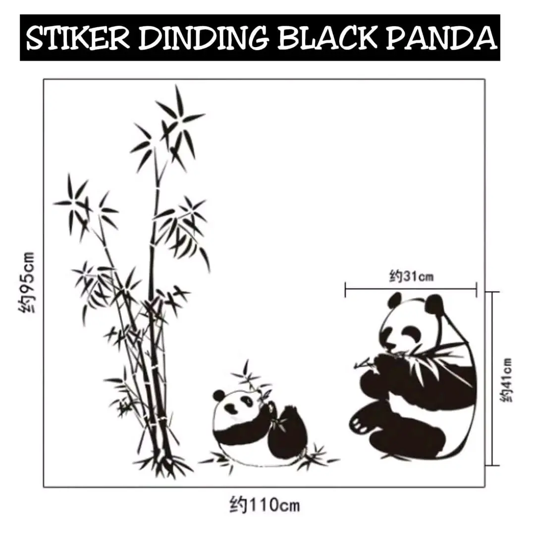 STIKER DINDING BLACK PANDA - @Chinpanda.shop