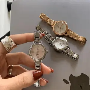 KOOLEY Jam tangan rantai wanita anti karat KY07 Pink Silver Watches