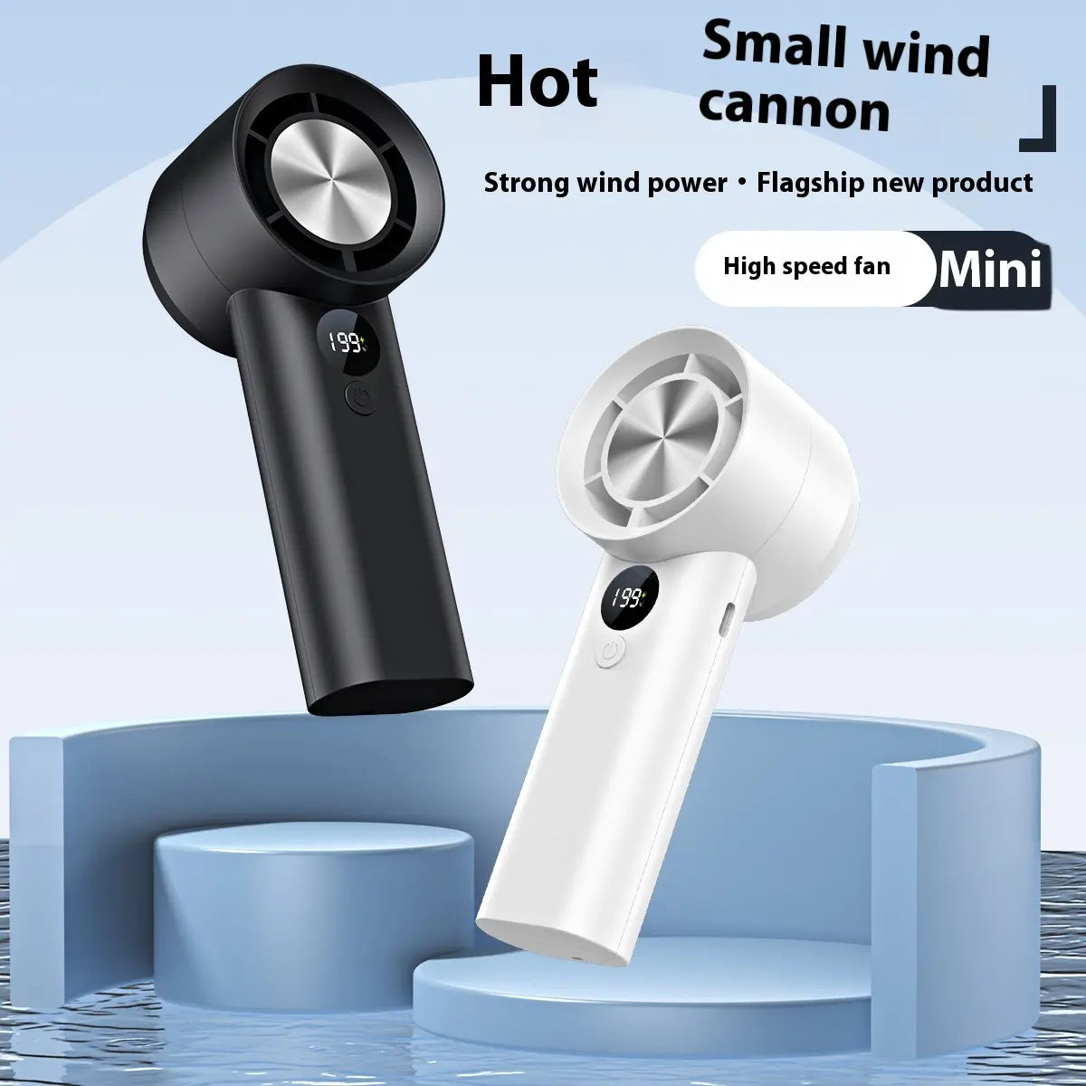 2025 New Hundred High-Speed Small Handheld Fan USB Charging Mini-Portable Large Wind Force Violent Turbine Fan