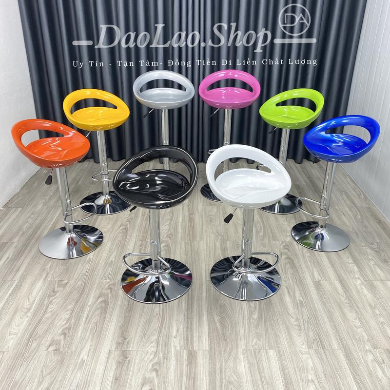 Ghế Quầy Bar, Ghế Livestream, Ghế Spa Makeup, Ghế Chụp Ảnh, Ghế Xoay Bọc Da Cao Cấp Điều Chỉnh Độ Cao - Make Nhựa Khoét Lỗ DLS (Hàng Có Sẵn)