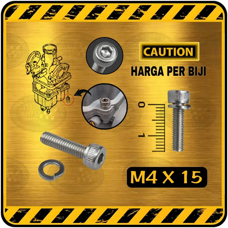 Baut L STAINLESS Karburator Karbu PE PWK GL PRO MEGAPRO TIGER dsb || Panjang 1,5 & 2 cm 0