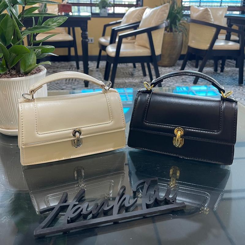 Túi xách nữ có quai khoá móc size 18cm chất liệu cao cấp - Bag Nữ Da Nhung 6
