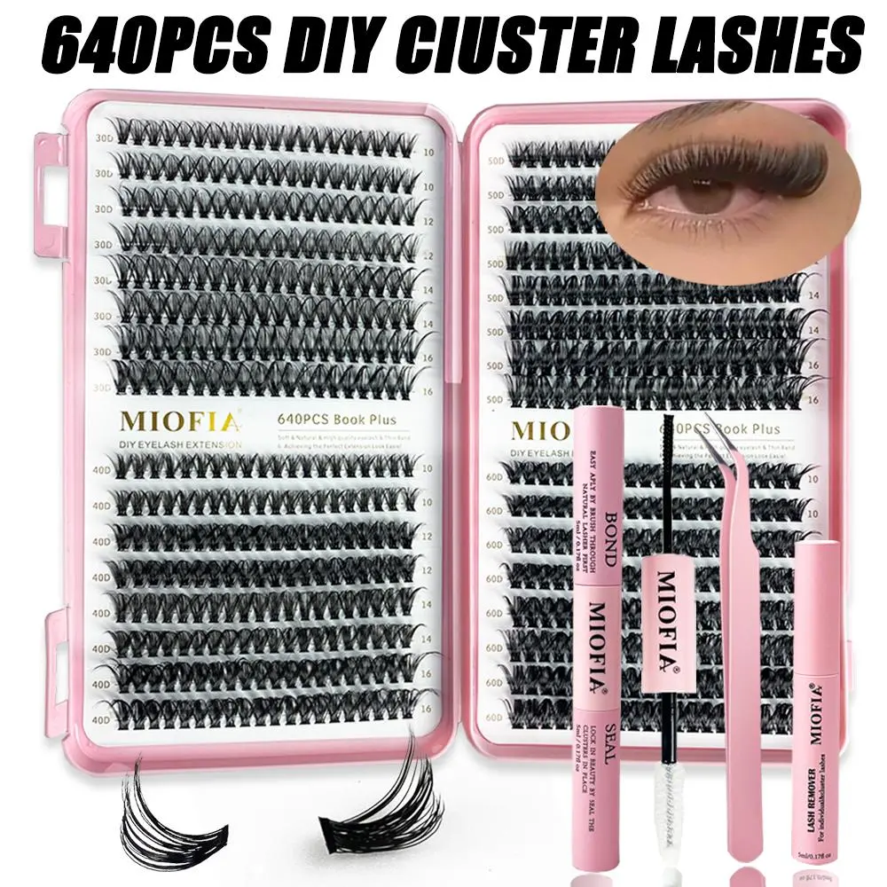 Natural Looking Eyelash Extensions Kit, 1 Box Fluffy False Eyelashes, Professional Eye Makeup Accessories for Women, Cosmetic