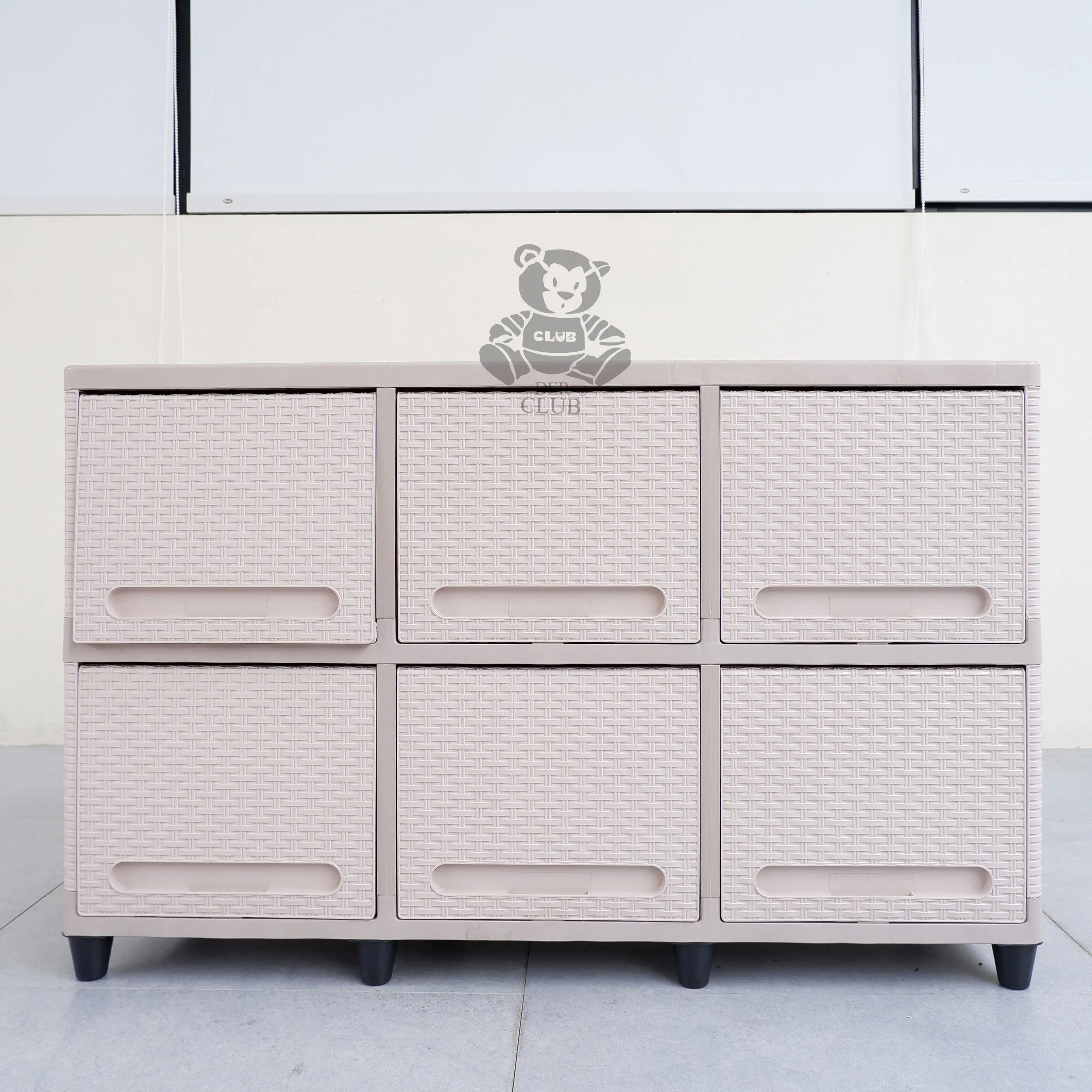Justin Triple Flip Rattan Susun 2 (Justin by CLUB) - Lemari Plastik Pintu Geser - Lemari Laci Plastik buffet Minimalis - Lemari Penyimpanan  - Laci Penyimpanan Serbaguna - Lemari Plastik Multifungsi - Lemari Laci Plastik Club Rotan Estetik Furnitur