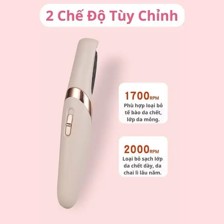 ￼Máy chà gót chân tẩy tế bào chết tự động, máy mài gót chân tích điện cho tiệm nail spa, chăm sóc da tại nhà, 2 đầu mài 4