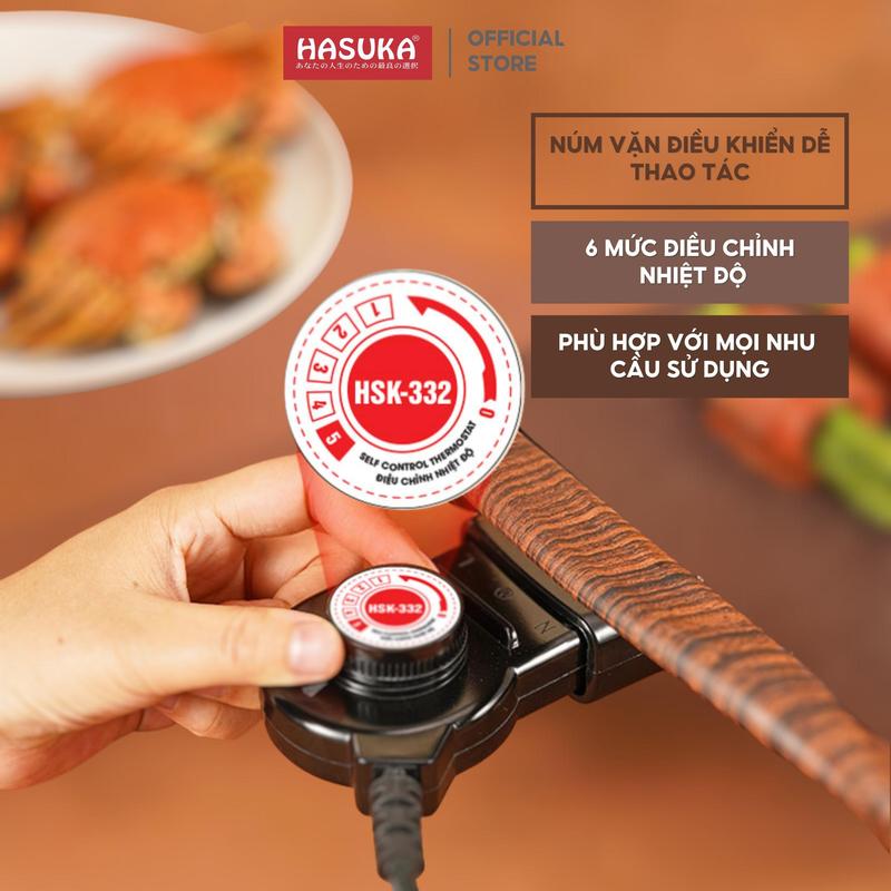 Bếp nướng điện HASUKA công suất 1600W cảm biến nhiệt thông minh tự ngắt khi quá tảI HSK-332 4