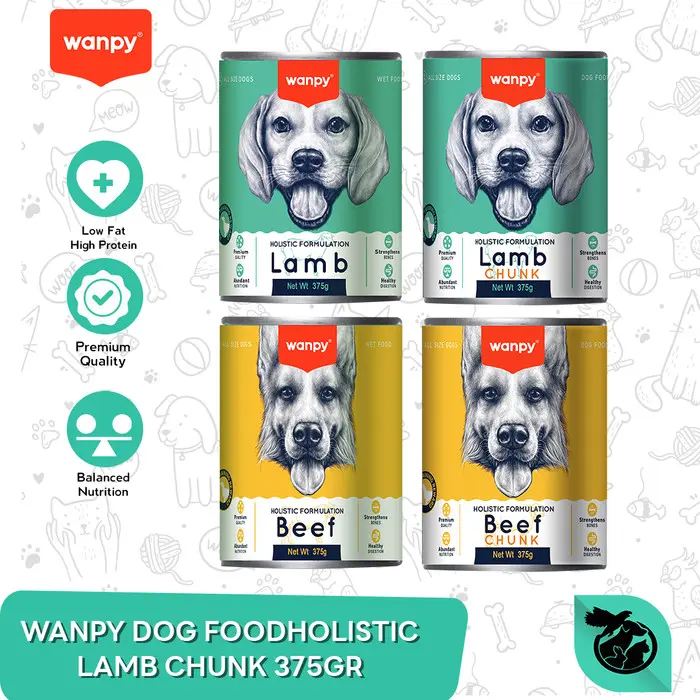 Wanpy Holistic Wet Can Dog Food Makanan Anjing Kaleng 375 gr 0
