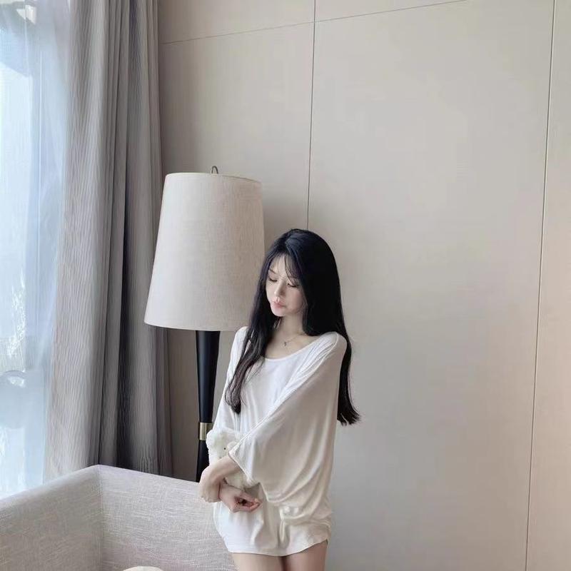 Product Introduction of Bộ Đồ Ngủ Dáng Rộng Vừa Vặn, Dài Trung Bình Áo Sơ Mi Chống Nắng Mùa Hè Trễ Vai 4