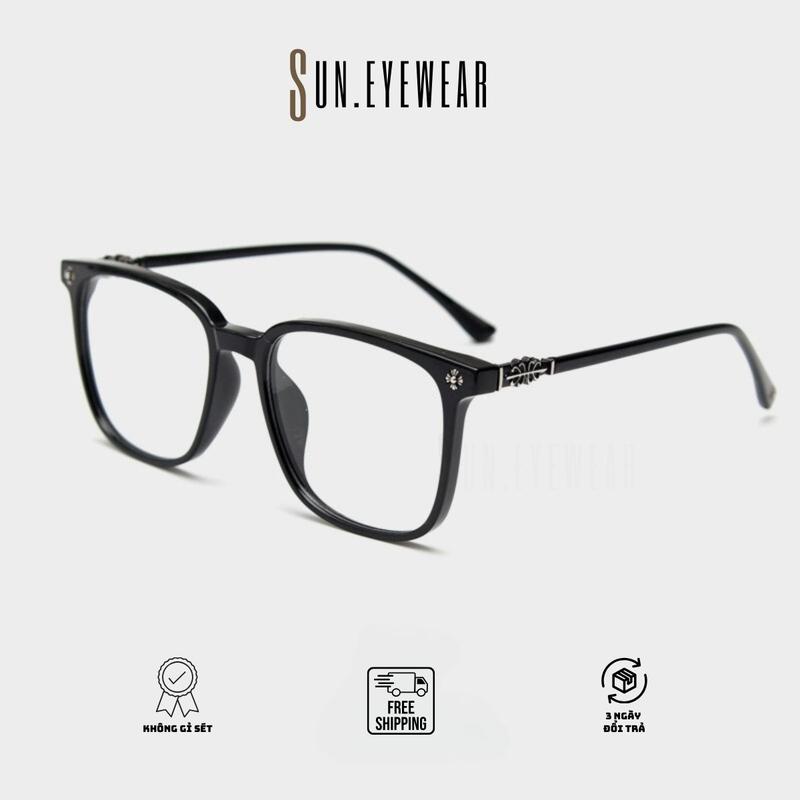 Kính mắt chrome heart có logo, gọng kính cận thời trang nam nữ gọng nhựa mắt vuông unisex hàn quốc - Sun Eyewear Mắt Kính