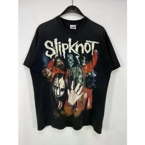 2000s Slipknot Vintage 90's Faded Band Black Unisex T-shirt For Men Women
