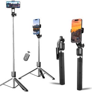 携帯用セルフィースティック三脚、リモコン付き伸縮式スマホ三脚、ビデオ録画用調整可能なスマホスタンド、旅行用セルフィーアクセサリー