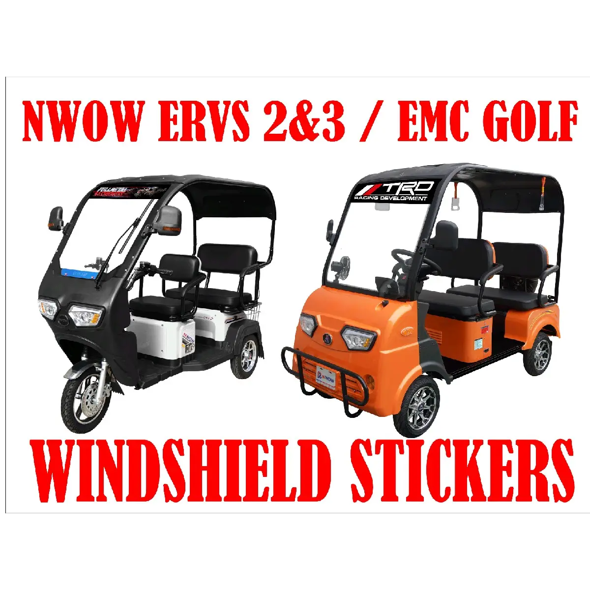 NWOW ERVS2/ERVS3 & EMC GOLF Windshield Stickers - High Quality Printed ...