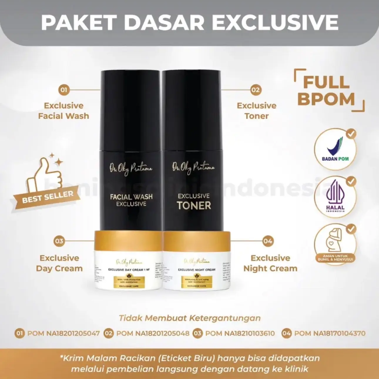 Paket Wajah benings Clinic (packaging Hitam) by dr oky pratama Facial Bening'S Facial Bening'S Mencerahkan  Berjerawat  Memutihkan  Beruntusan Hitam Kusam Lightening