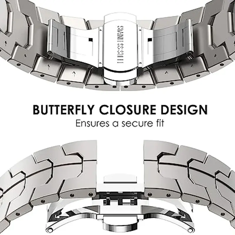 Dây đeo bằng thép không gỉ, Thiết kế sang trọng, Tương thích với Galaxy Watch 7, 6, 5, 4, 40, 44mm, 20mm, 22mm, Amazfit GTR 4, 3 / 3 Pro, 2, 2e, Dây đeo đồng Đồng Hồ nam, Thích hợp cho HUAWEI Watch GT4, 3, 2, Pro 46mm 3