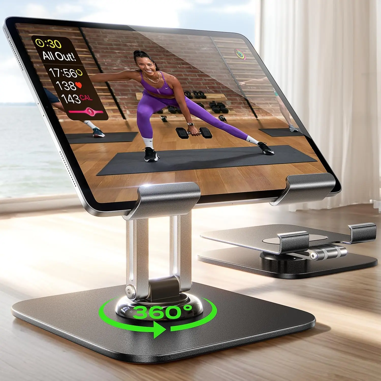 Adjustable Tablet Stand, Rotatable Tablet Holder, Desktop Tablet Stand for iPad Pro 13 12.9 11, Switch, Kindle, Monitor, PS, Gadgets
