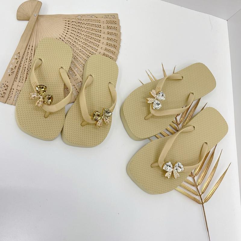 SIZE 24 ĐẾN 39 Dép CHAM NƠ Đính Đá Dép Kẹp Xỏ Ngón dép tông Nữ DéP GiàY Shoes