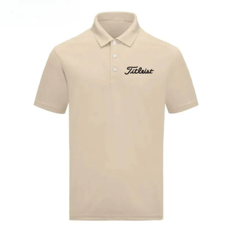 Tee Polo Microfiber Sulam Sukan Golf, T-Shirt, Lengan Pendek, Boleh Basuh Mesin, Logo Manusia Tropika, Pakaian Manusia, Pakaian Dalam, Pakaian Lelaki, Jenama Titleist