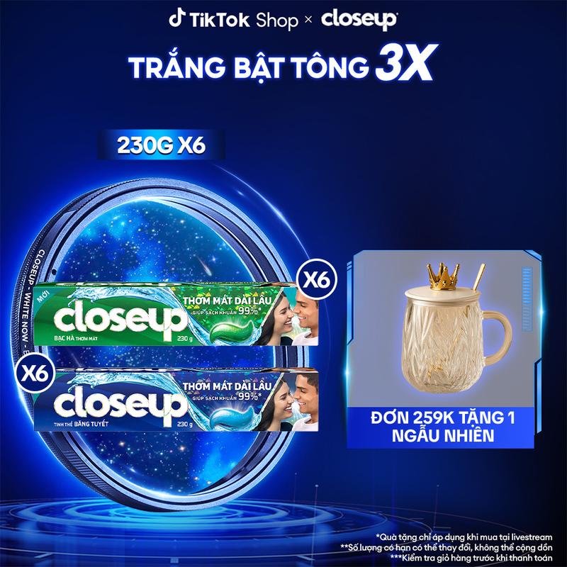 Combo 6 Kem đánh răng Closeup thơm mát bất tận bạc hà the mát 230g [1]