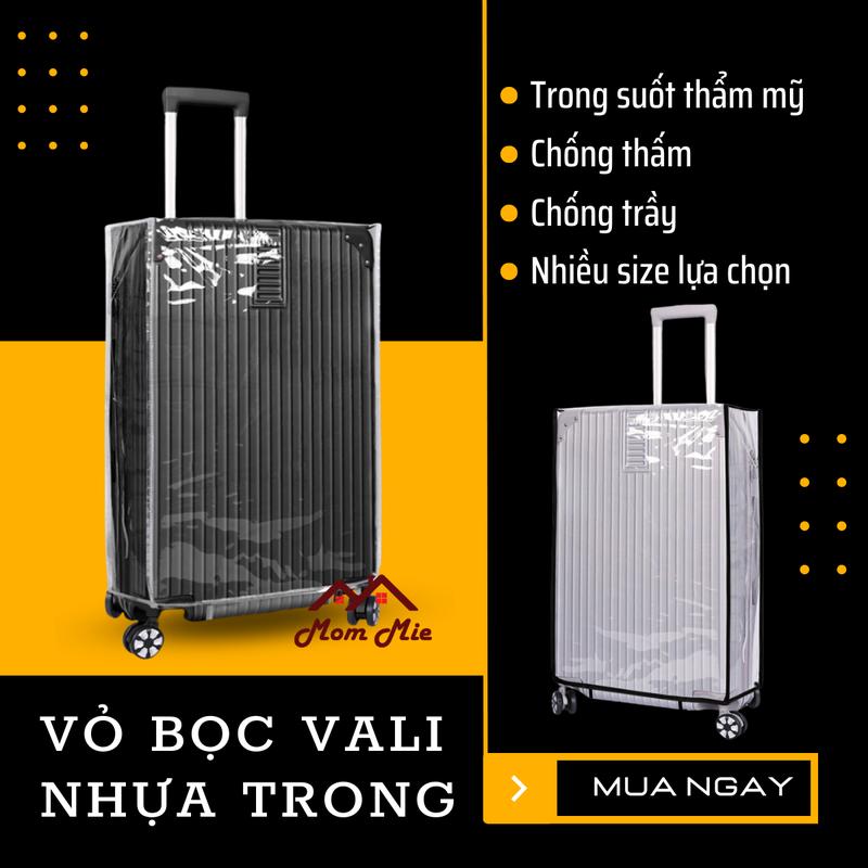  Túi bọc vali trong suốt - vỏ trùm vali bảo vệ chống trầy nhựa trong thẩm mỹ bao trùm vali - M140. Waterproof transparent Suitcase cover 