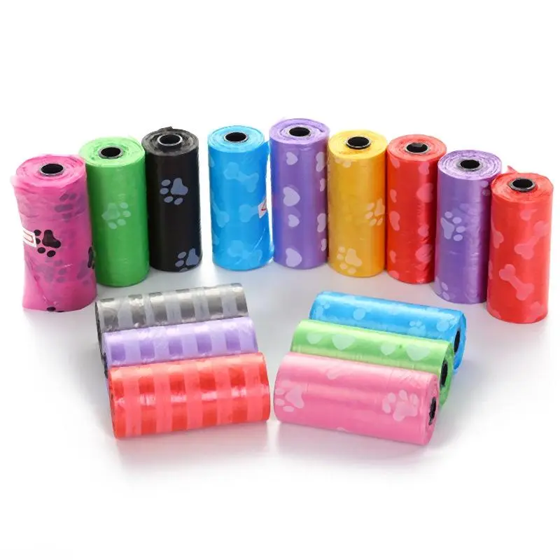 Boqi Factory  ถุงเก็บอึหมา ถุงเก็บอึแมว   ถุงขยะพกพา ถุงเก็บมูลสุนัข คละสี 1  ม้วน TB-1Pcs