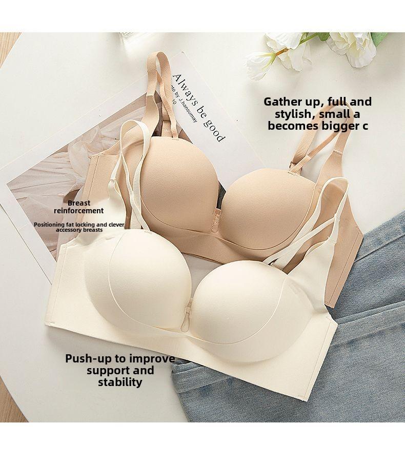 Product Introduction of Hand Palm Tray Small Chest Big Chest Push up Stable Non-Slip Anti-Sagging Autumn and Winter Bra Seamless Wireless Bra 9