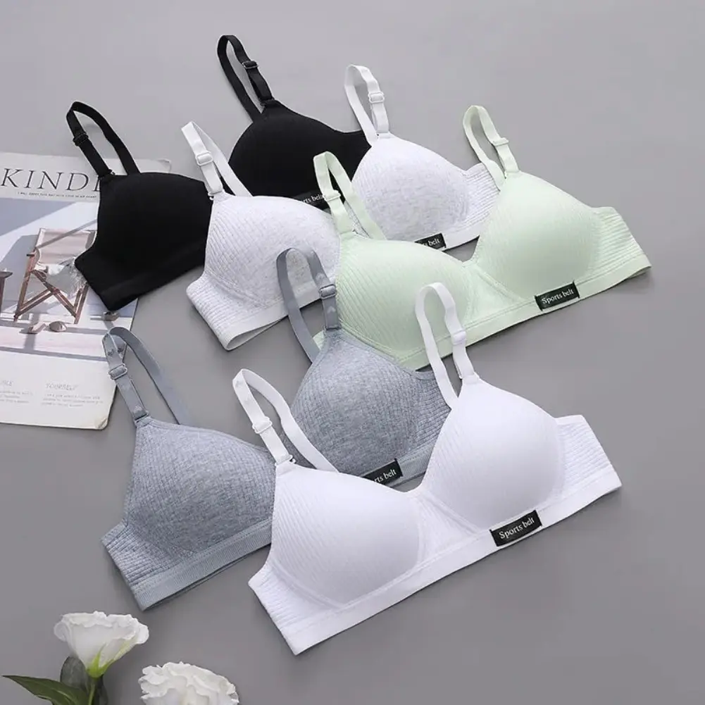 Bra Kapas, Nipis, Tanpa Cincin Keluli, Sesuai untuk Perempuan dan Wanita, Bra Berhimpun, Selesa, Bra Tekan Atas