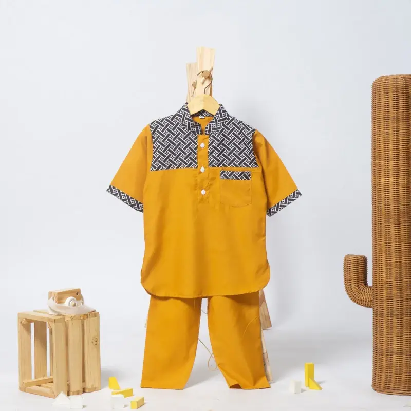 DAPAT 3 SETEL SETELAN BAJU KOKO ANAK MOTIF BATIK TERBARU BAHAN KATUN POLY PREMIUM 1-10 TAHUN Koko Anak Laki-laki 4