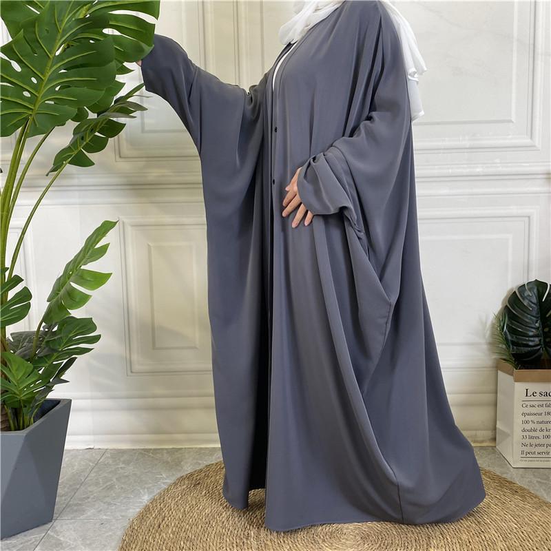 Product Introduction of 2022 New Middle Eastern Dubai Hot Style Solid Color Tie Button Cardigan Robe 1923 8