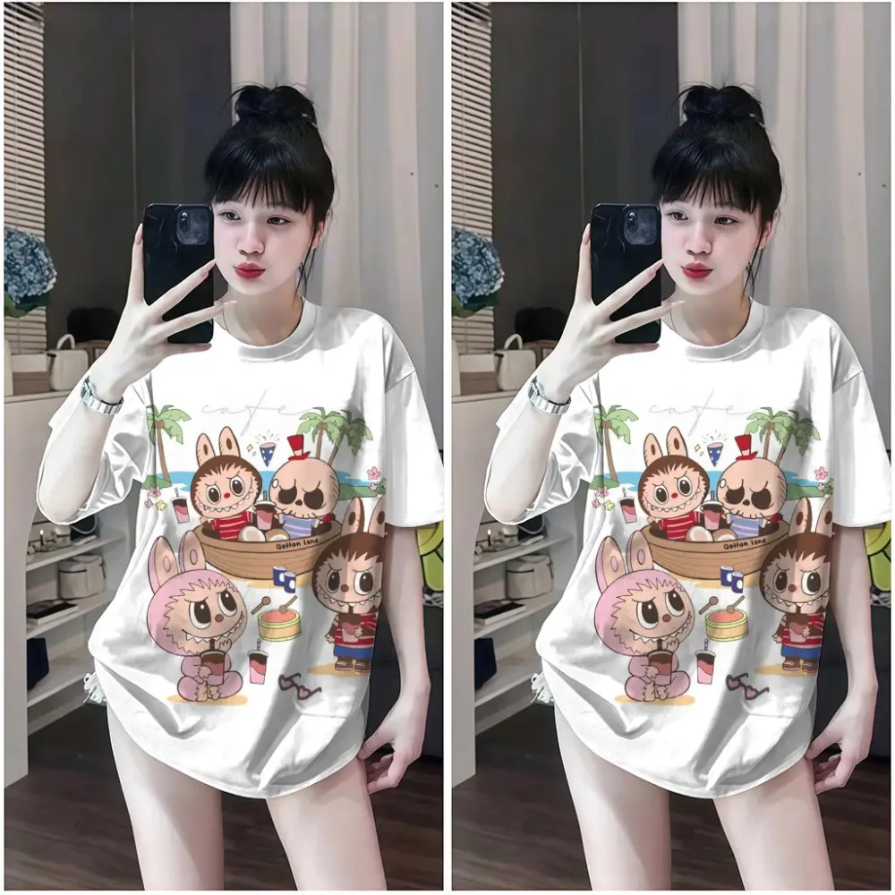 Áo Thun Cổ Tròn, Thời Trang Nữ, Dễ Phối Đồ Và Dễ Thương, In 3D, Áo Dáng Rộng, Thoải Mái Khi Mặc, Có Thể Tùy Chỉnh Tên, Số, Logo, Thanh Toán Khi Nhận Hàng, Quần Áo Cỡ Ngoại Cỡ Áo Phông