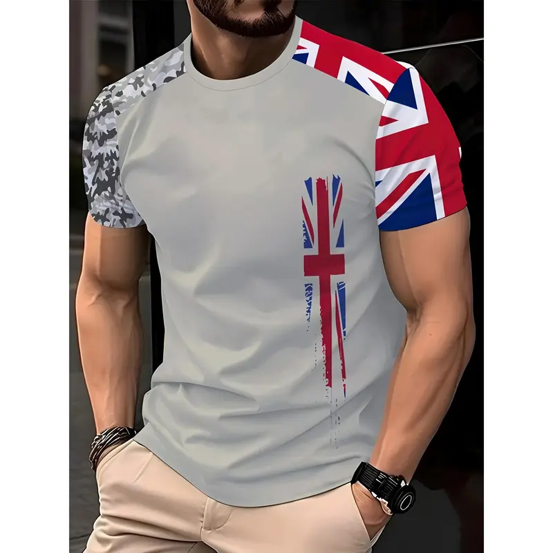 [Graphic Printed Fashion Tshirt] Men's Fashion Casual Round Neck 3D Graphic Printed T-shirt 1