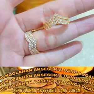 CINCIN CANTIK PERMATA DIAMOND MODEL TERBARU TERBUAT DARI BAHAN KOIN LOGAM 1991 ANTI KARAT