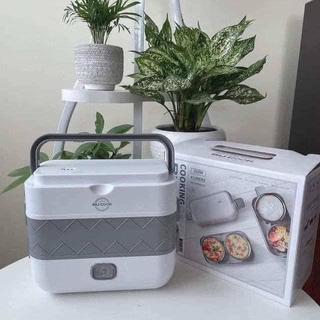 Hộp cơm cắm điện 2 tầng 4 ngăn inox giữ nhiệt hâm đóng và thức ăn, Cà Men Đựng Cơm Đi Làm Máy Pha Sữa Máy Làm Sữa