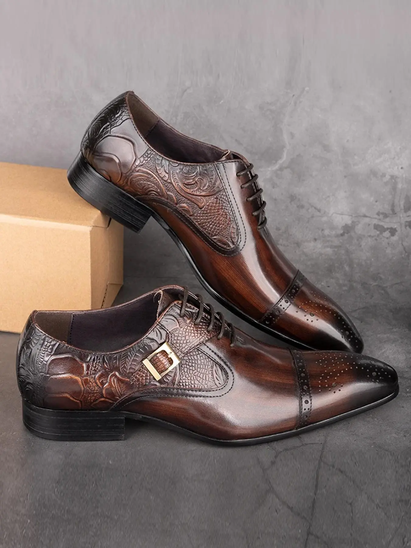 Men's Business Formal Leather Oxfords, Classic Minimalist Pointed Toe Dress Shoes, Fashionable Dress Shoes for Work Office Outfits for Men