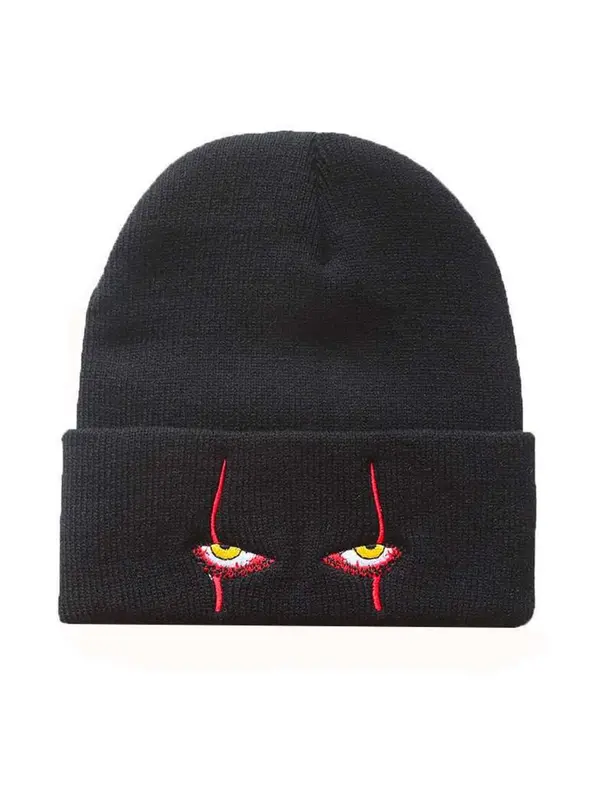 Unisex Street Style Beanie Hat with Eye Design, Casual Trendy Warm Beanie Hat, Fashionable Knitted Beanie Hat For Fall & Winter 3