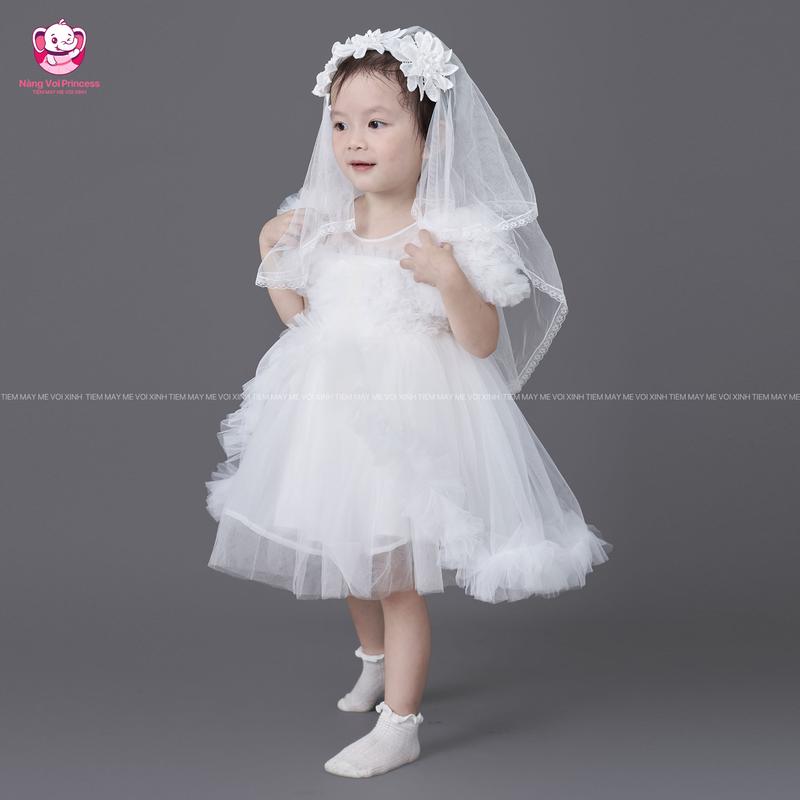   TIỆM MAY MẸ VOI XINH -MUA VÁY TẶNG PHỤ KIỆN  Váy công chúa,váy bé gái thiết kế thiên nga màu hồng màu trắng cho bé từ 1-10 tuổi 