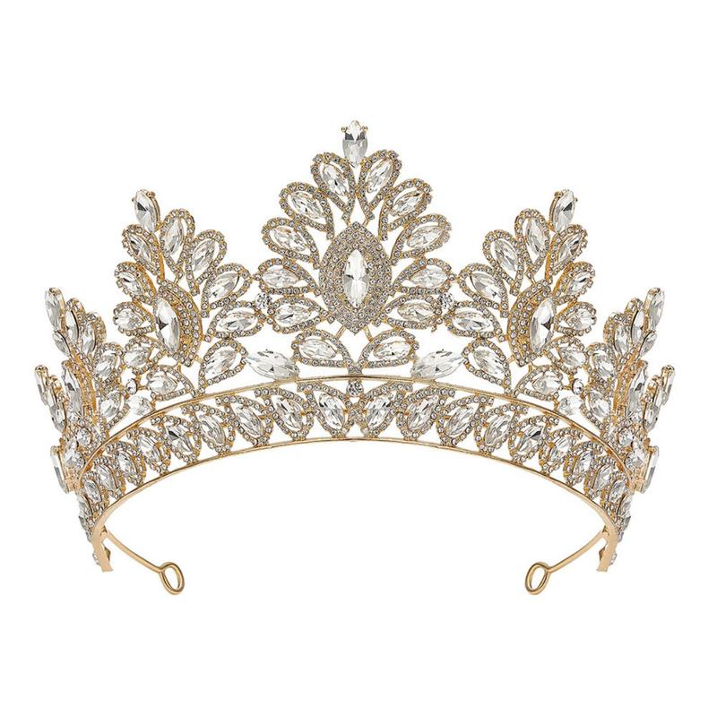 Product Introduction of Quality   Bridal Wedding Dressing    Baroque Royal  Crown  Pageant Tiaras Crown Molding Headpieces For Queens and King Female Anniversary Birthday Metal Coating  Women  Prom Diadem  Hair Accessories 43