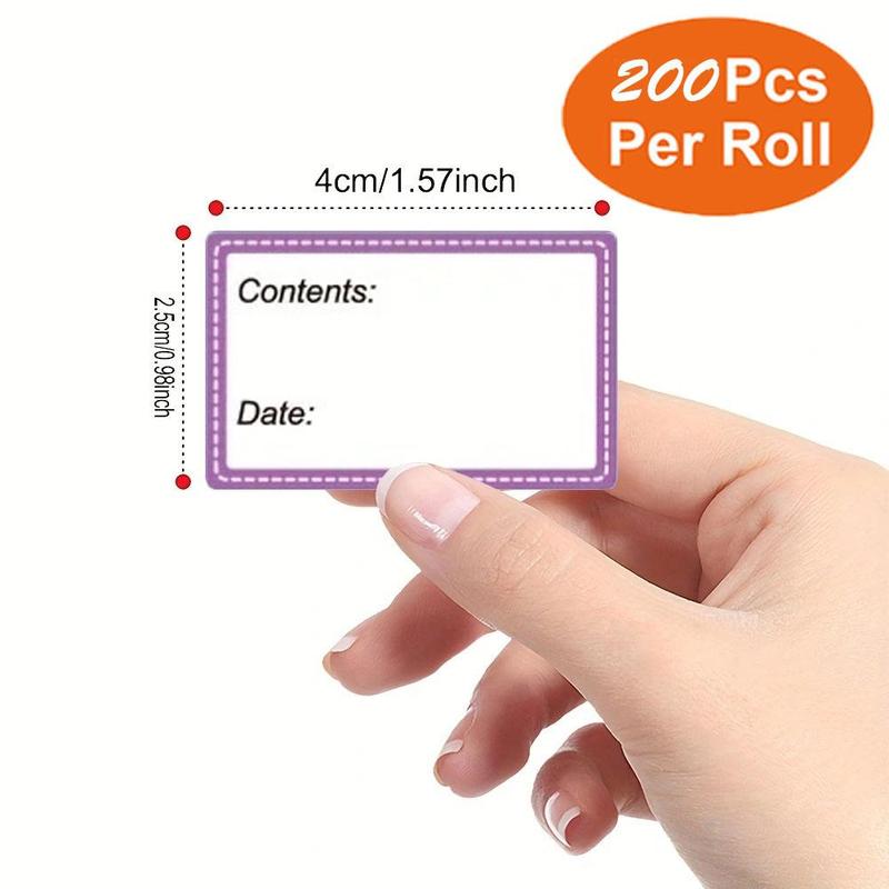 Food Safety Date Sticker, 200pcs/roll Freezer Storage Food Date Label Sticker, Colorful Blank Marker Sealing Sticker for Book, Refrigerator Reminder Food Storage Labels 1