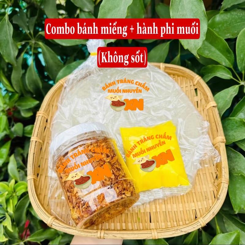 [Combo miếng không sốt] Bánh tráng phơi sương 300gr + hành phi muối 100gr+ bơ 100gr