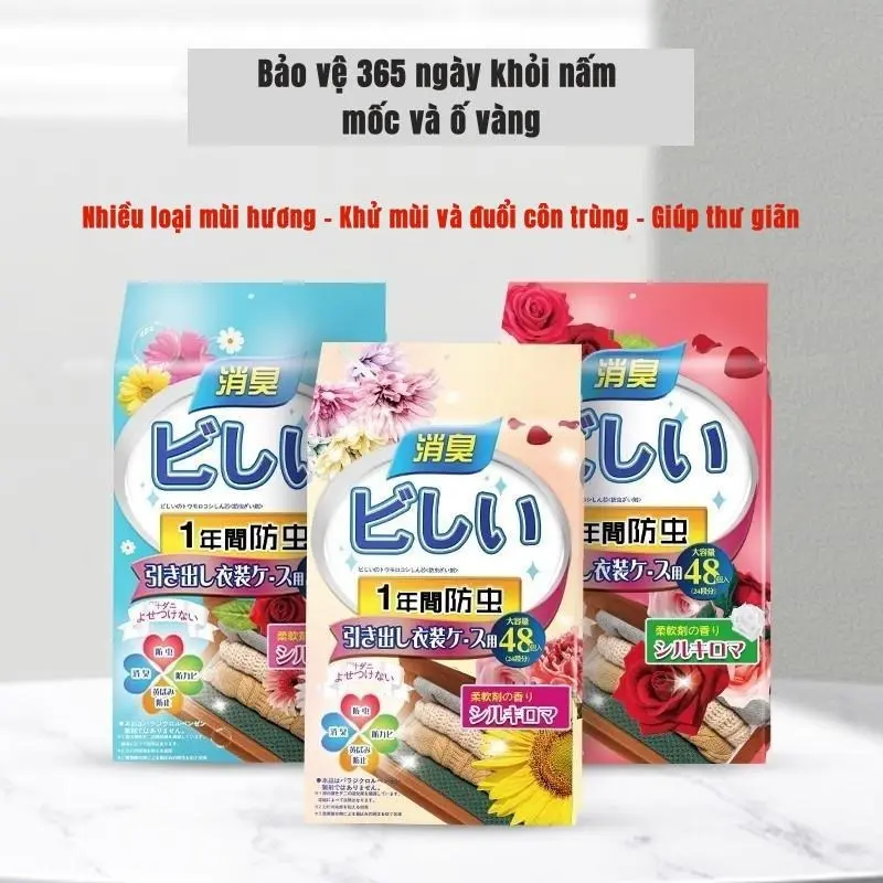 Dầu Thơm Phòng48 túi nhỏ - túi thơm hoa long não tủ quần áo chống nấm mốc và chống côn trùng chống ẩm, khử mùi và hút ẩm - hương thơm dịu nhẹ - an toàn cho trẻ sơ sinh Dầu Thơm Phòng Dầu Thơm  Dầu Thơm Tinh Dầu