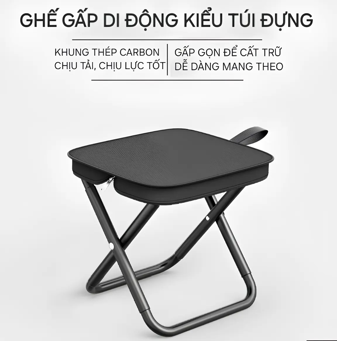Ghế Câu Cá Cầm Tay Gấp Gọn Di Động Với Túi Đựng Đồ Ghế Dã Ngoại