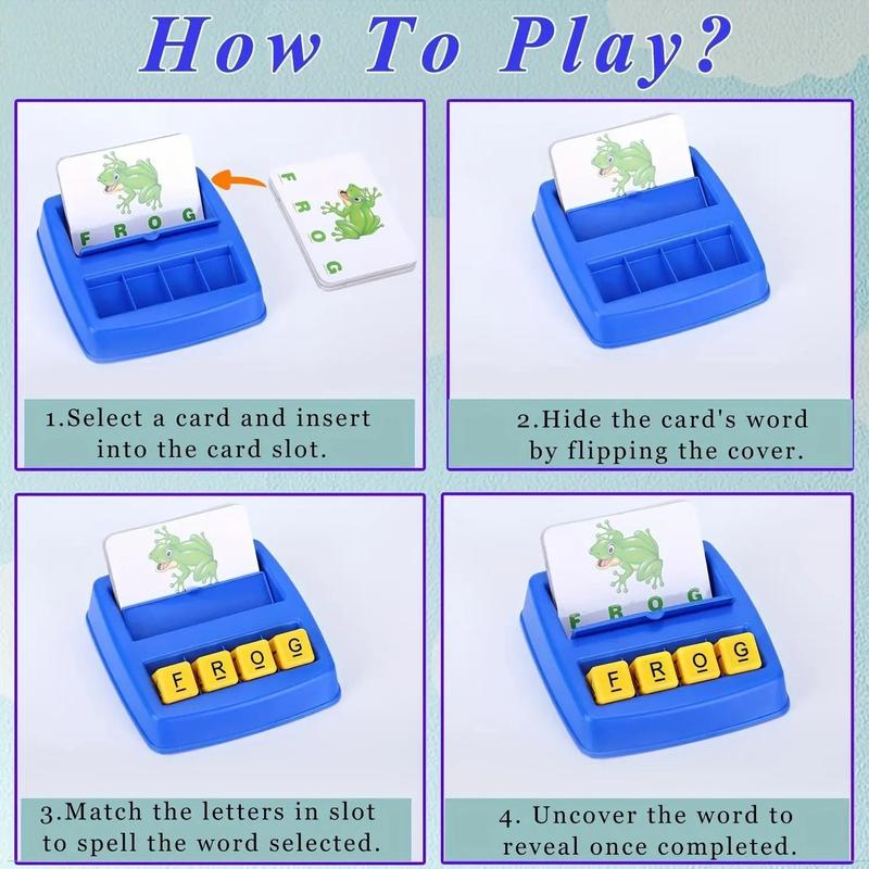 Word Recognition Letter Matching & Learning Game Cards, 1 Set Educational Toy for Kids, See & Spell Learning Toy, Children's Birthday Gift, Birthday Gifts, Birthday Gifts, Fun Toys for 13 Year Olds To Feel Good, Christmas Gift 4
