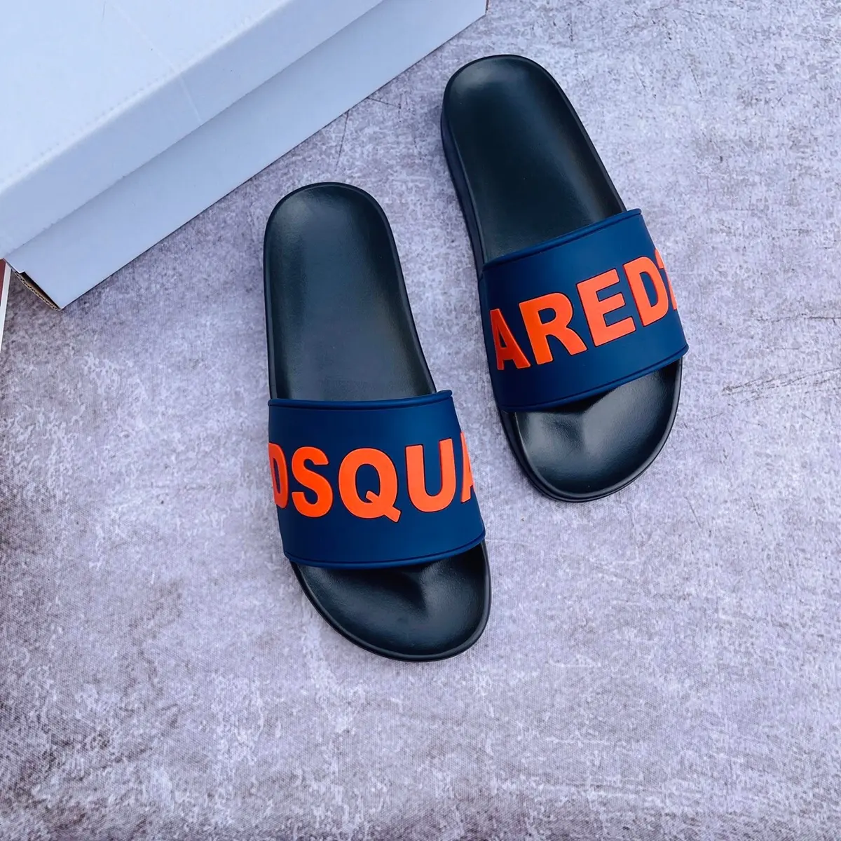Dép Nam quai ngang D.SQ xanh lavy hót hít sang xịn Slipper DéP dép nam
