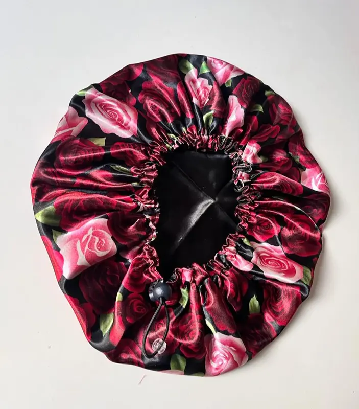 Hair Bonnet, Amour collection Silk Floral Silk Floral Plain 3