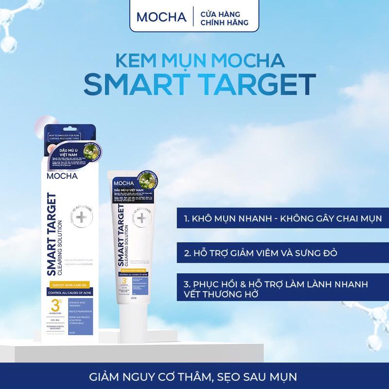 Kem Hỗ Trợ Giảm Mụn Chuyên Sâu Nhanh Sau 8h Mocha Smart Target Clearing Solution, Giảm Sưng Viêm, Hạn Chế Thâm Sẹo